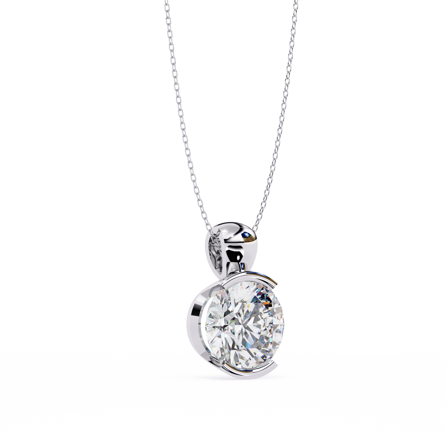Beacon Gleam – Round Lab Diamond Elevated Chain Pendant