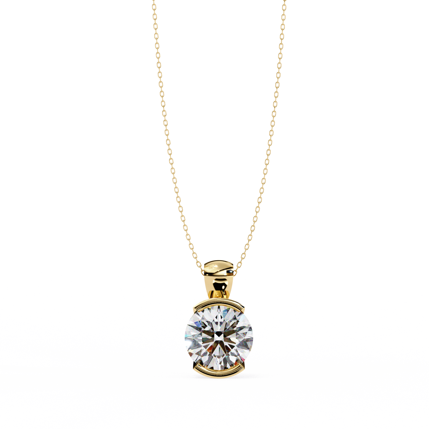 Beacon Gleam – Round Lab Diamond Elevated Chain Pendant
