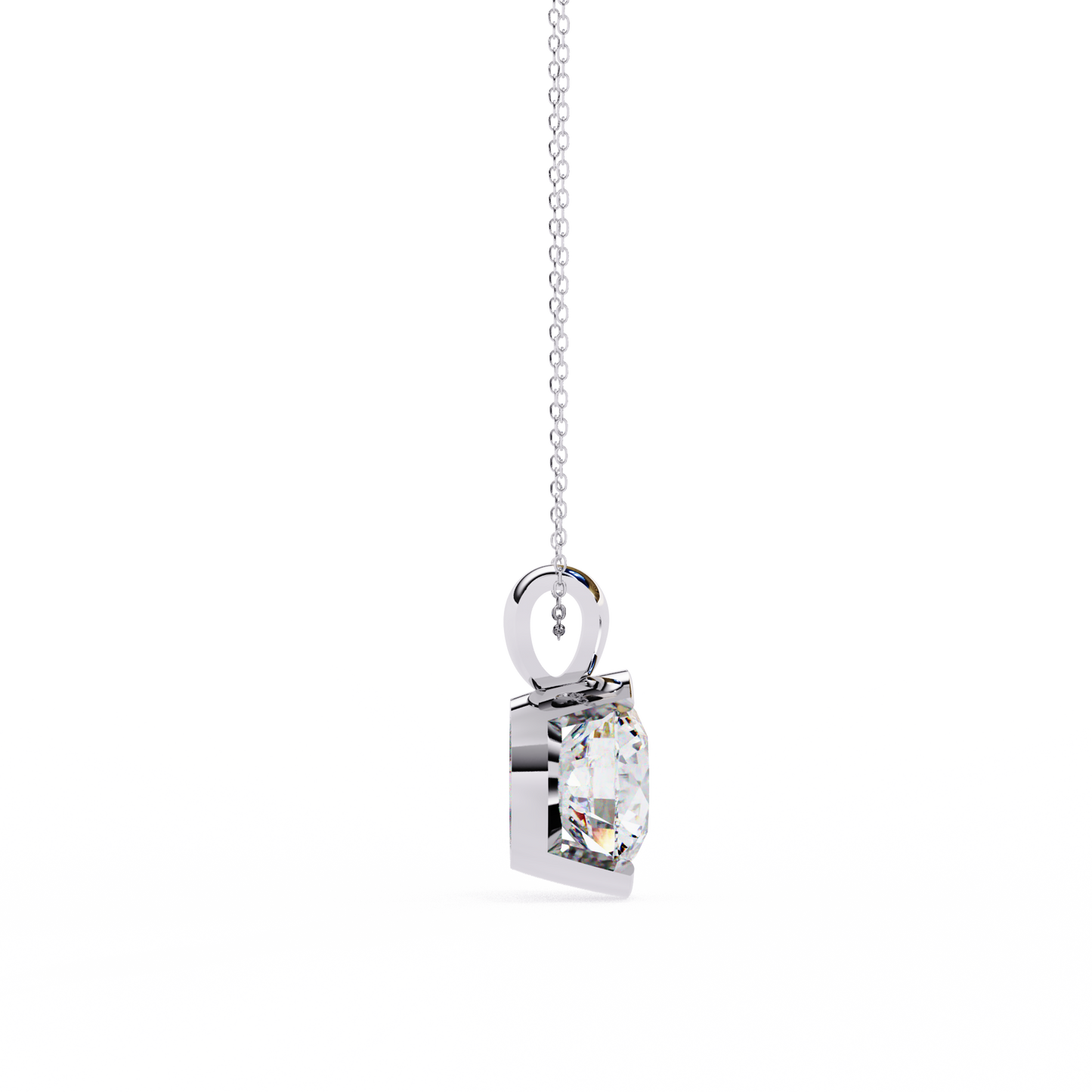 Beacon Gleam – Round Lab Diamond Elevated Chain Pendant