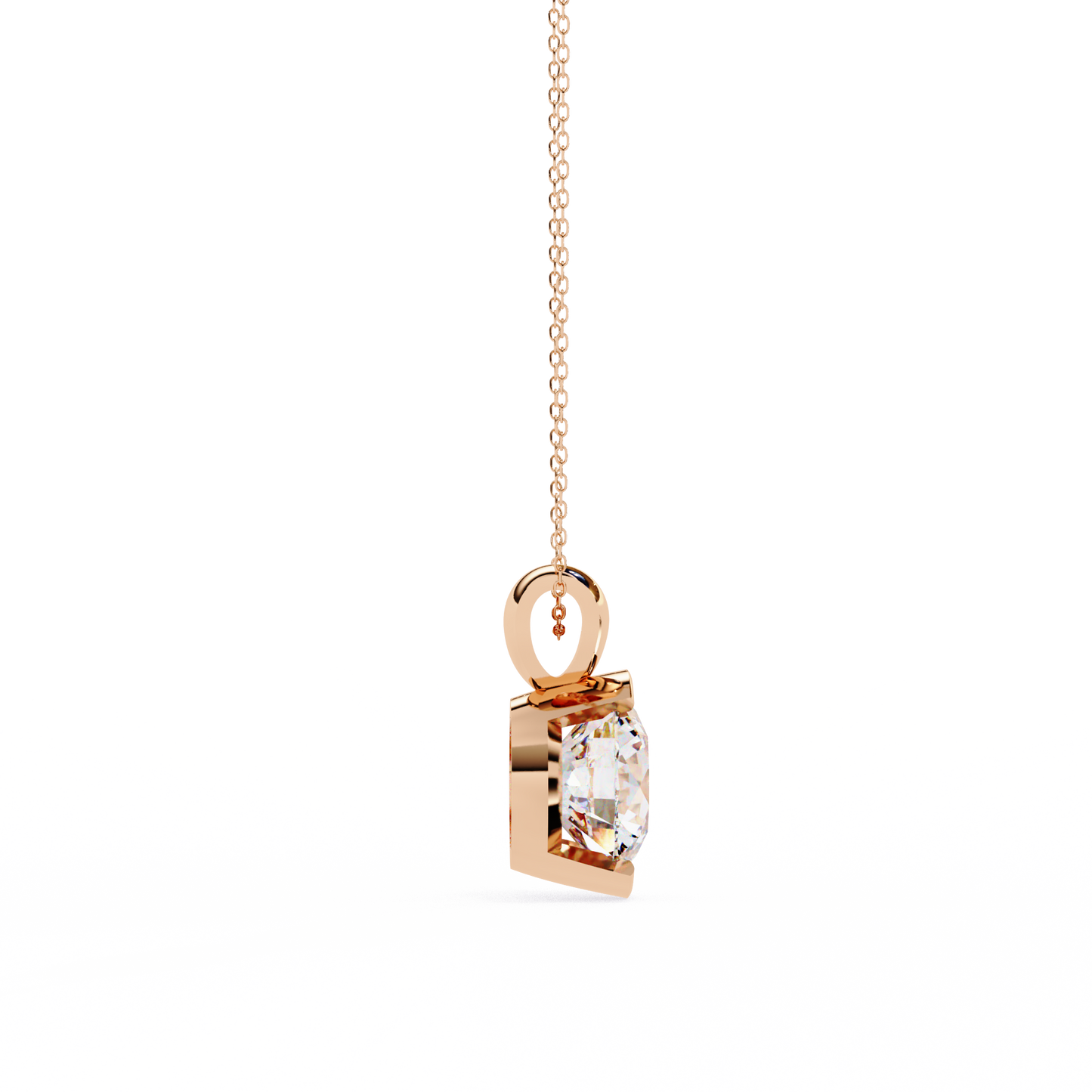 Beacon Gleam – Round Lab Diamond Elevated Chain Pendant