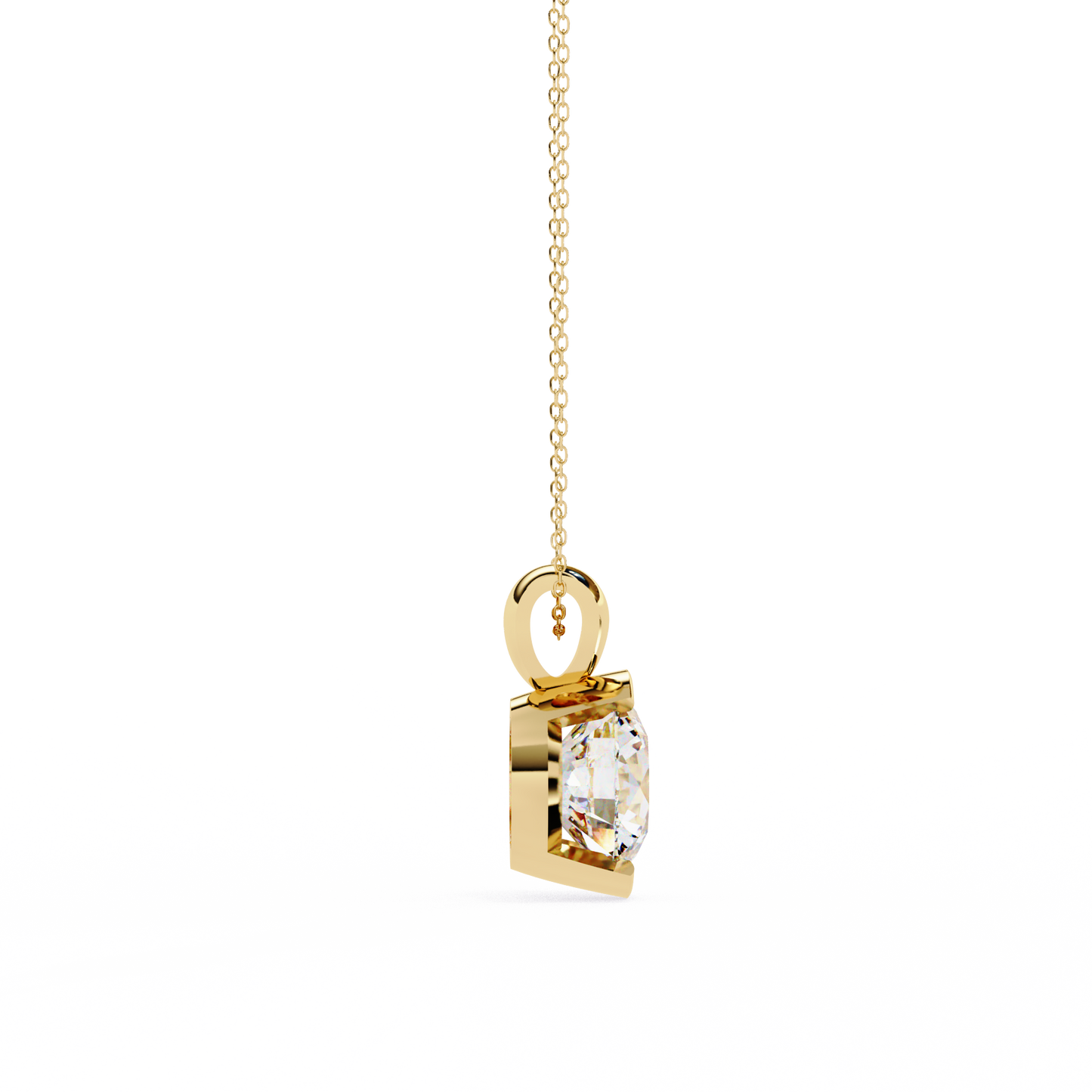 Beacon Gleam – Round Lab Diamond Elevated Chain Pendant