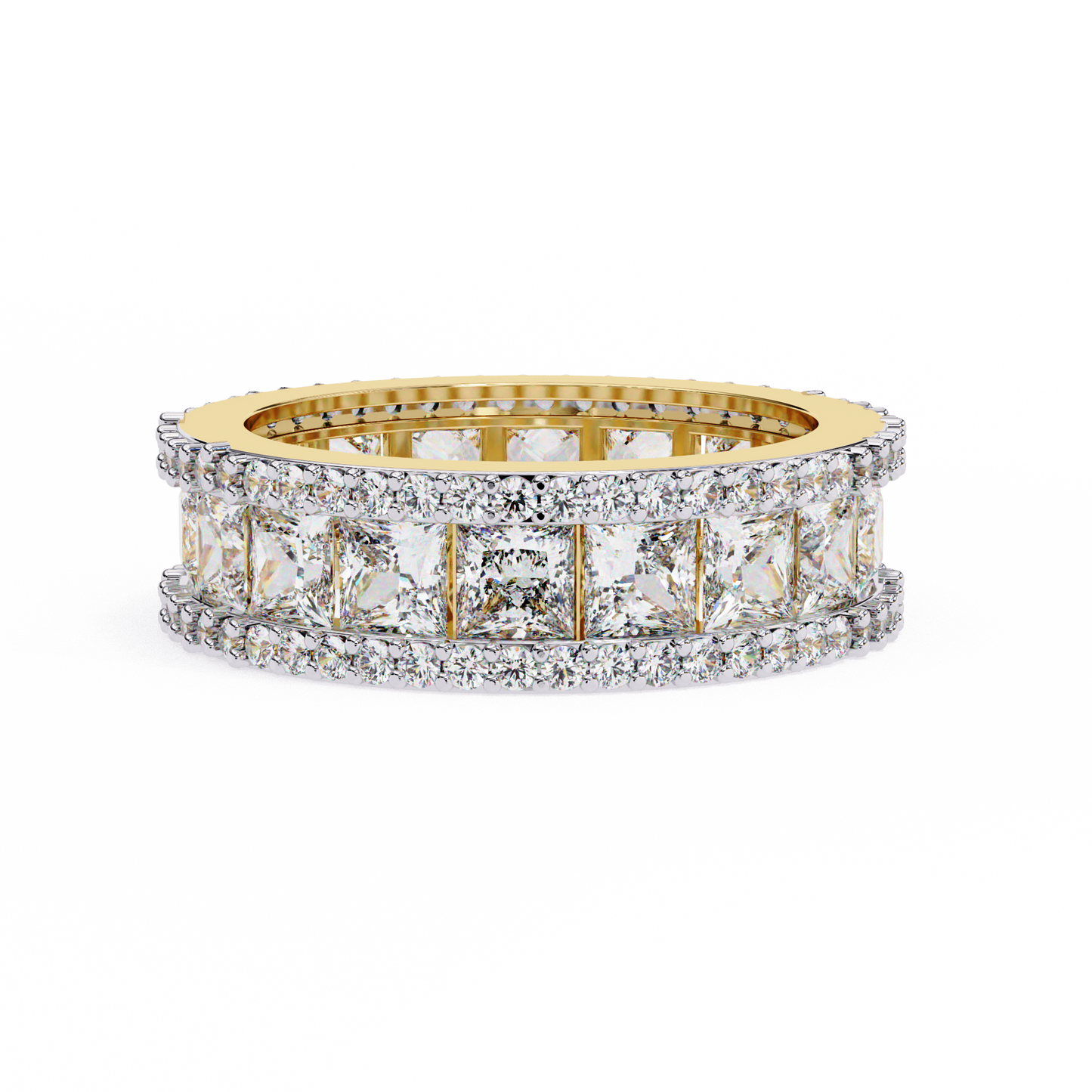 Crownline Spark – Princess & Round Lab Diamond Cluster Band