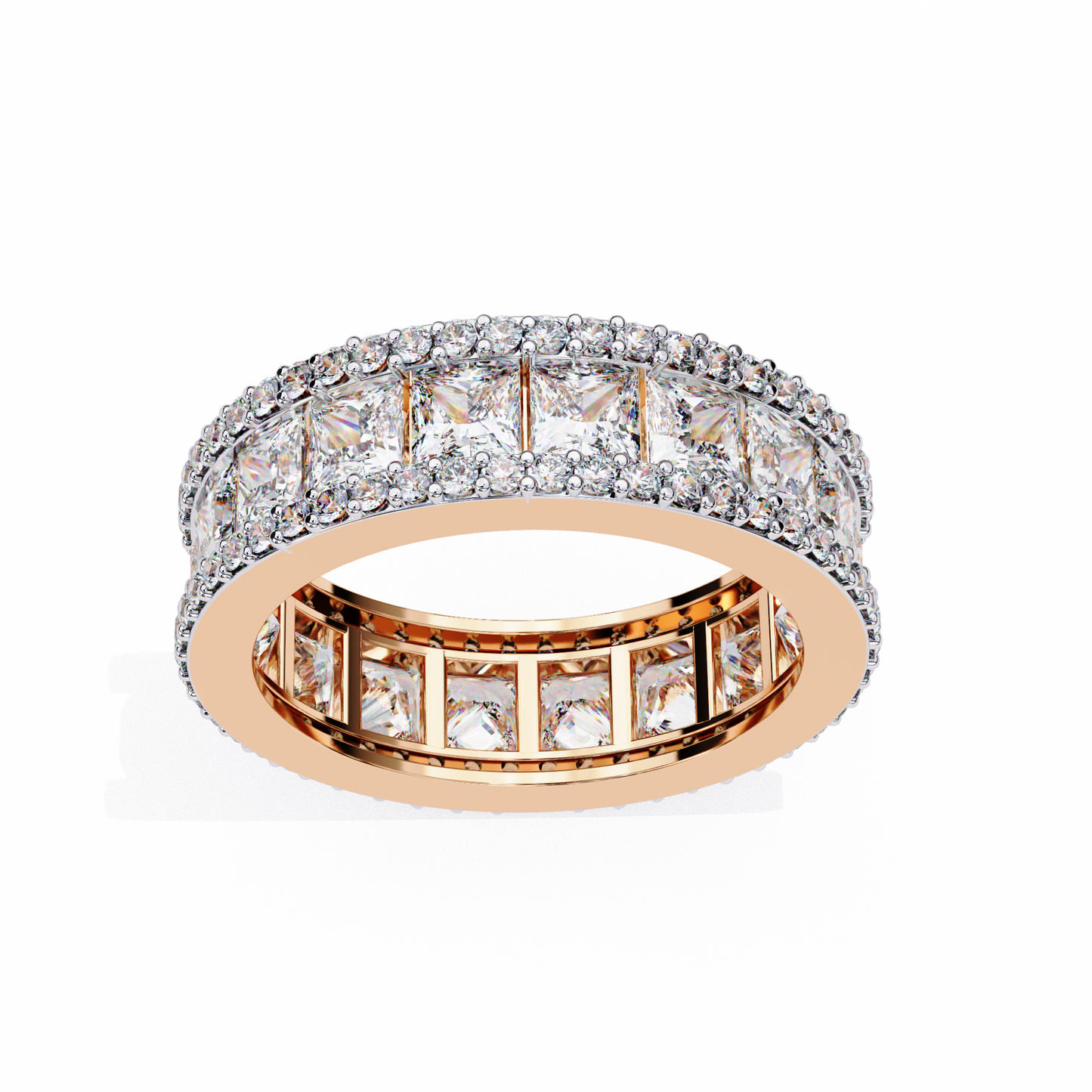 Crownline Spark – Princess & Round Lab Diamond Cluster Band