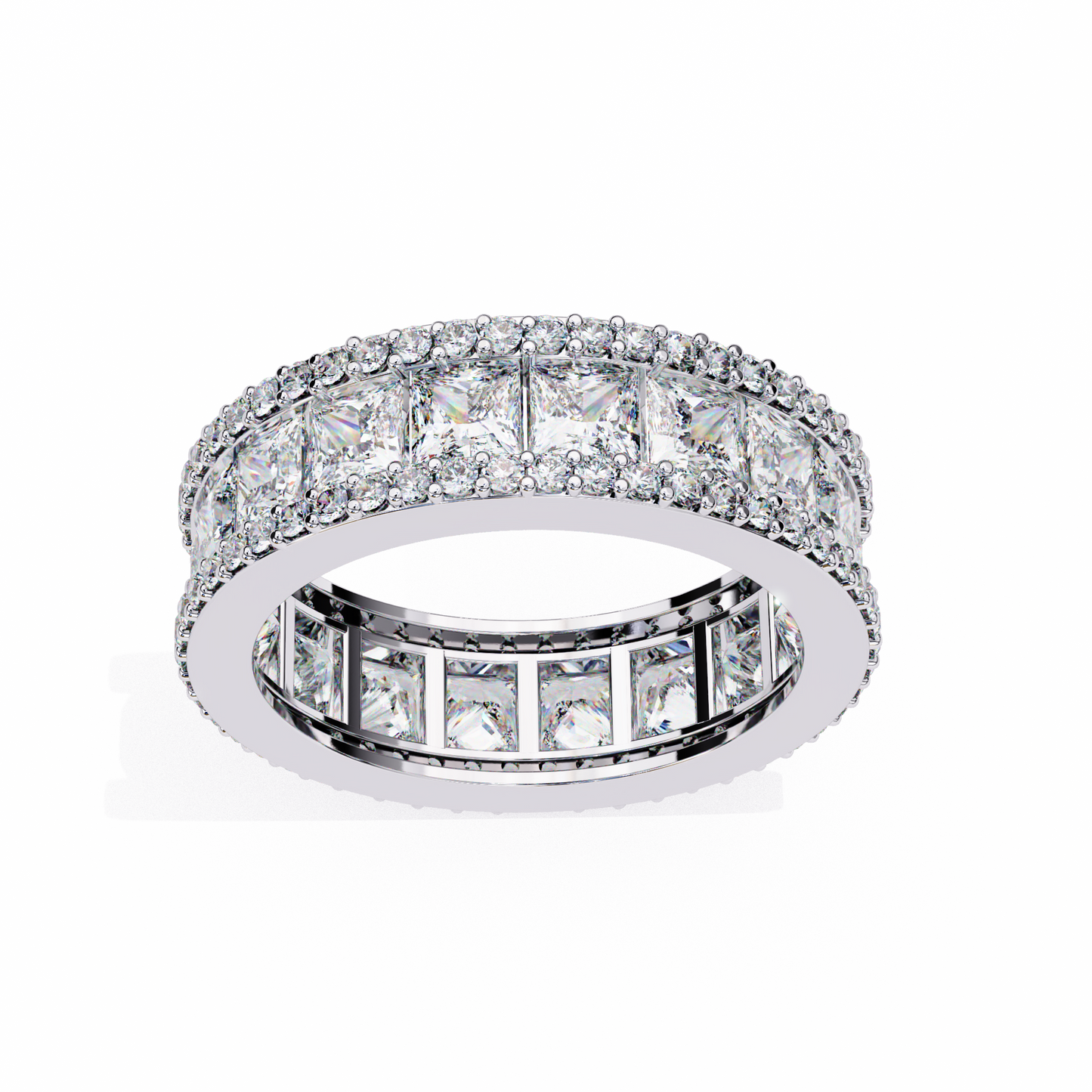 Crownline Spark – Princess & Round Lab Diamond Cluster Band