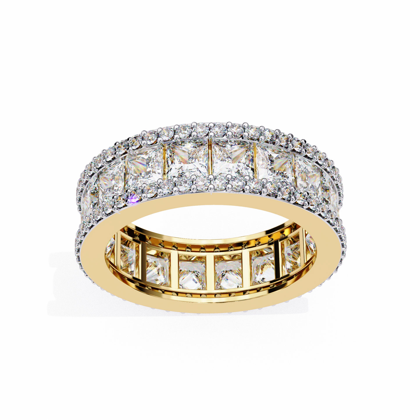 Crownline Spark – Princess & Round Lab Diamond Cluster Band