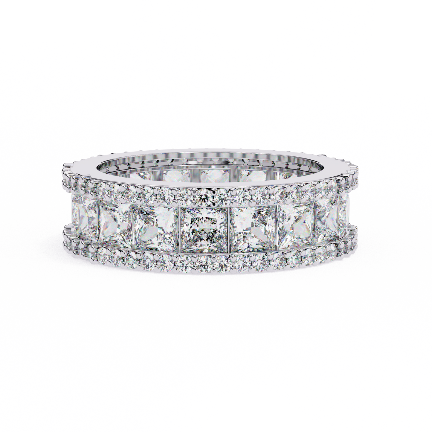 Crownline Spark – Princess & Round Lab Diamond Cluster Band