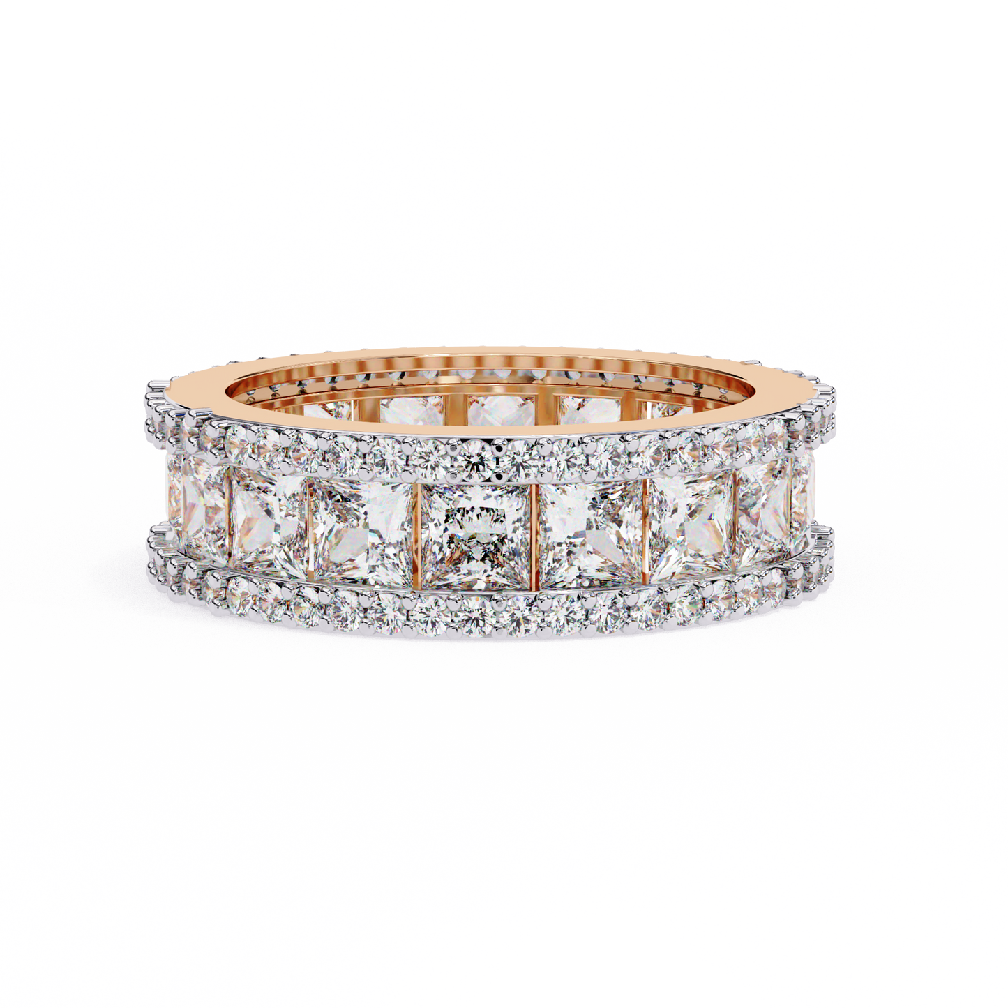 Crownline Spark – Princess & Round Lab Diamond Cluster Band