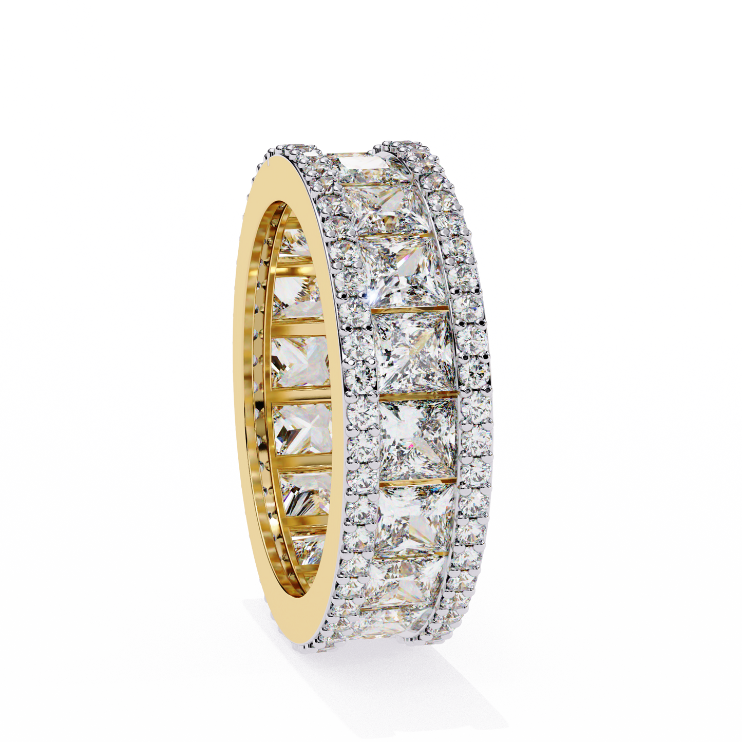 Crownline Spark – Princess & Round Lab Diamond Cluster Band