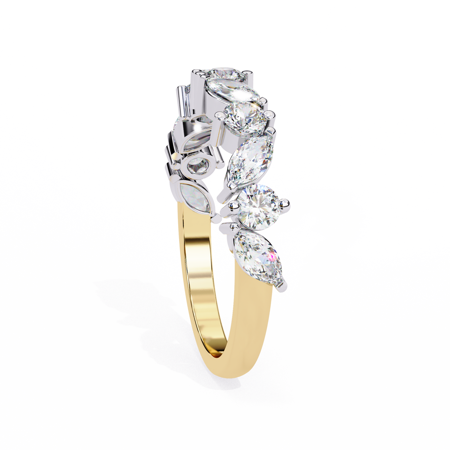 Vega Grace – Marquise & Round Lab Diamond Crossband Ring