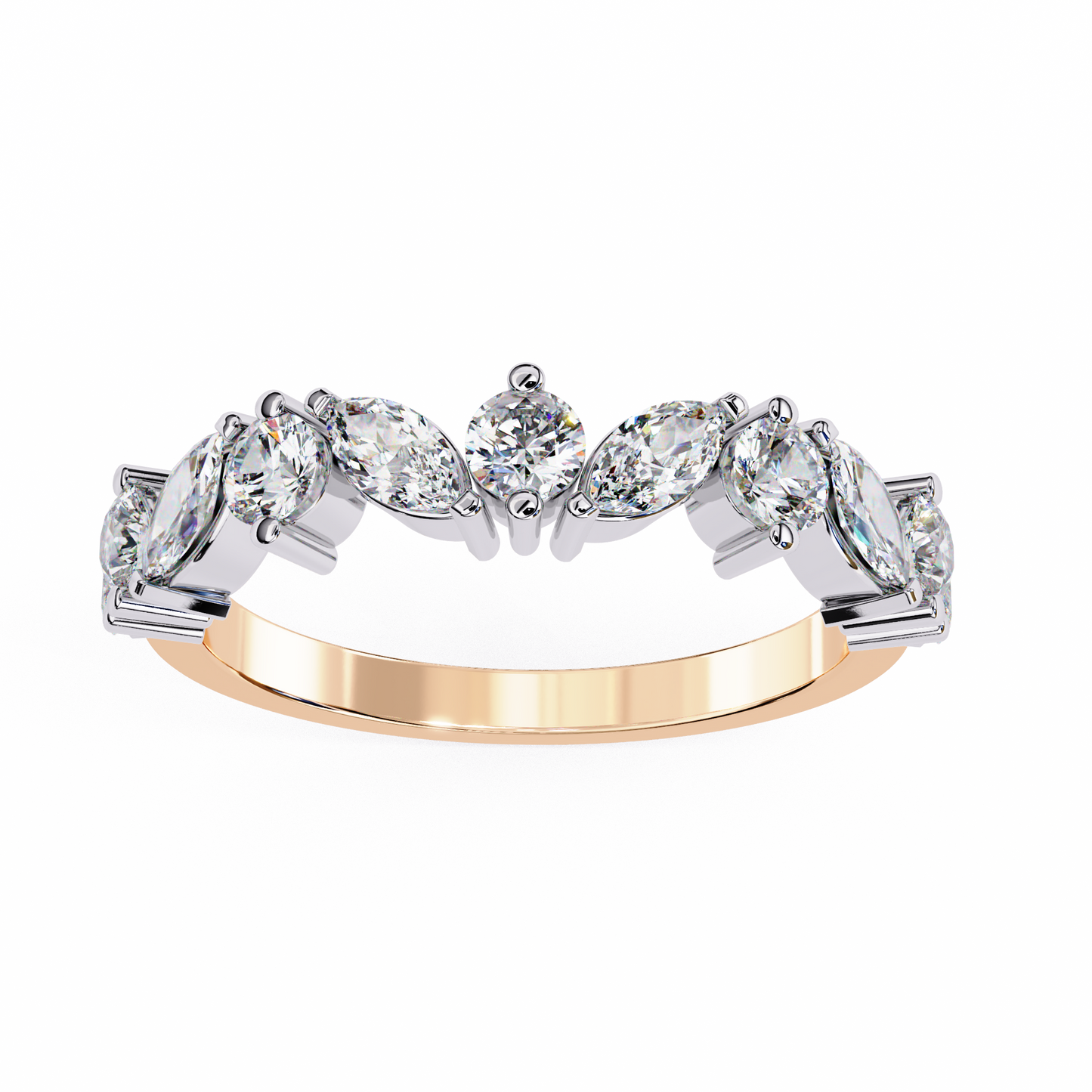 Vega Grace – Marquise & Round Lab Diamond Crossband Ring