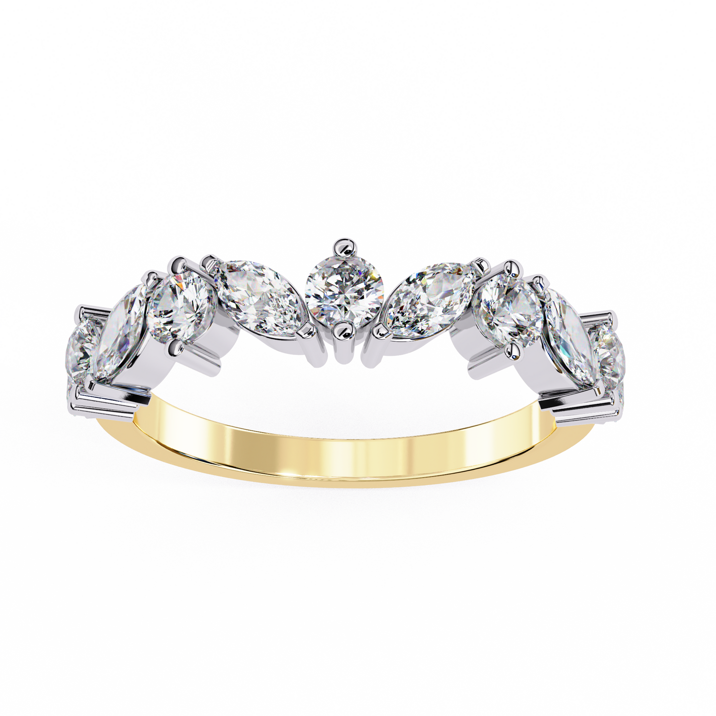 Vega Grace – Marquise & Round Lab Diamond Crossband Ring