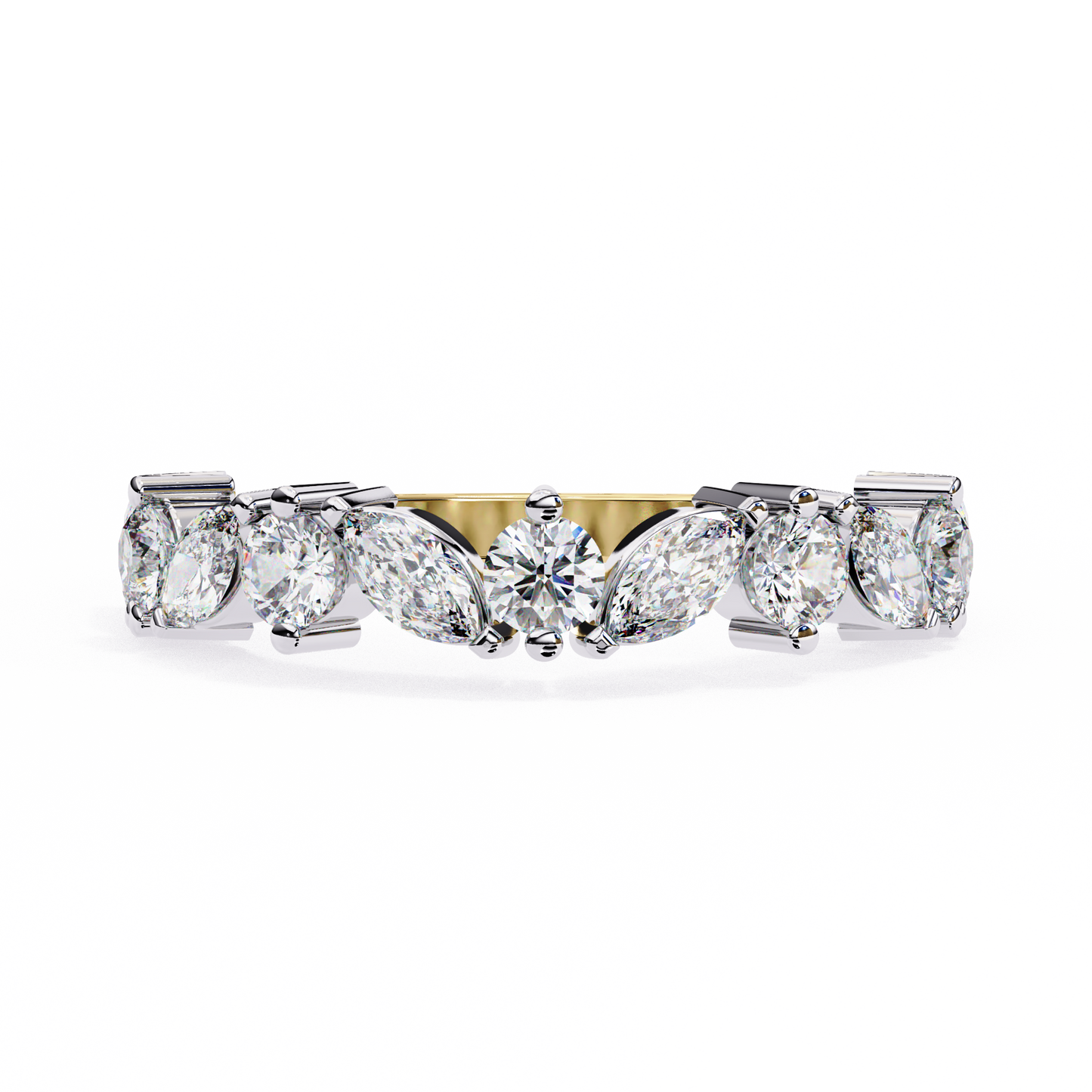 Vega Grace – Marquise & Round Lab Diamond Crossband Ring