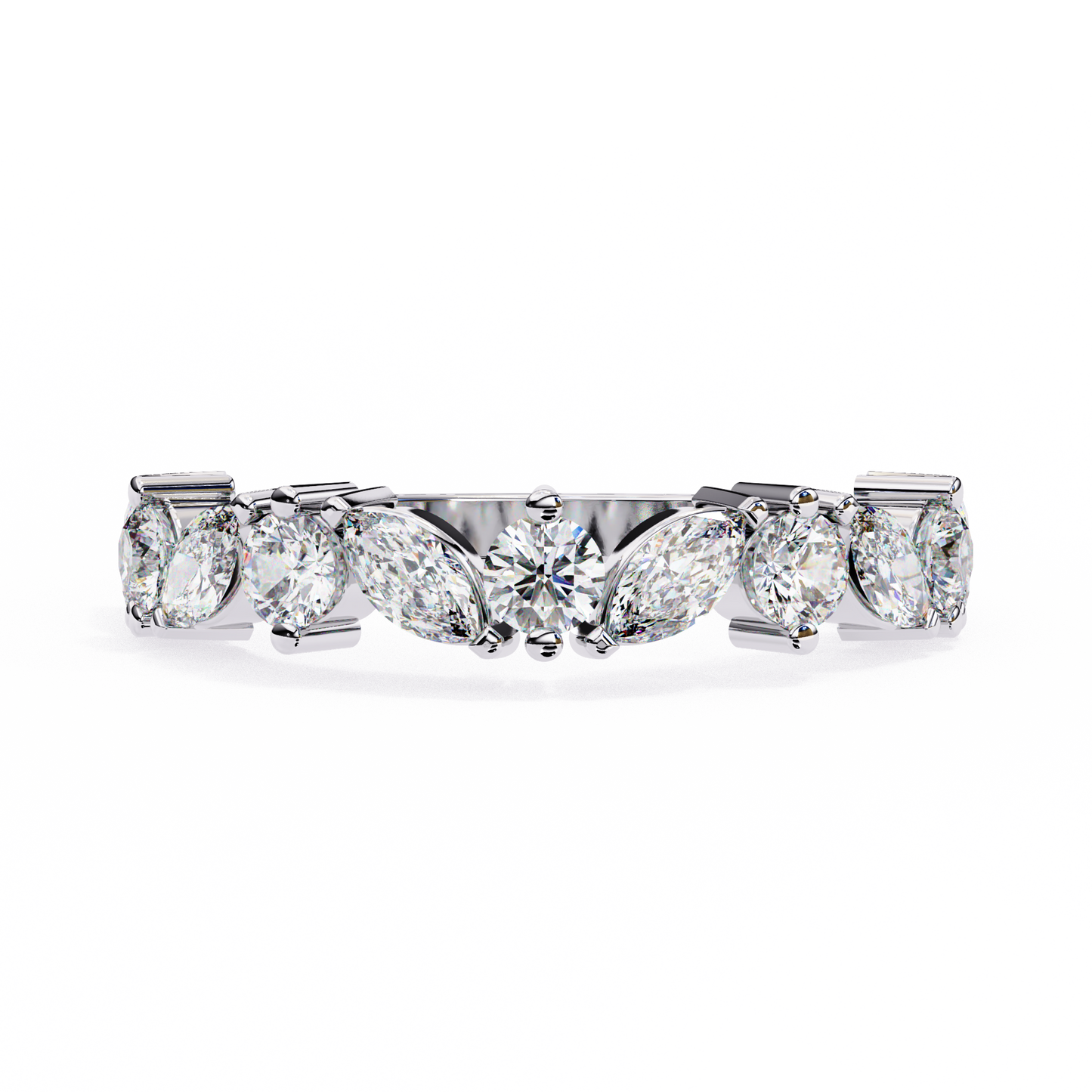 Vega Grace – Marquise & Round Lab Diamond Crossband Ring