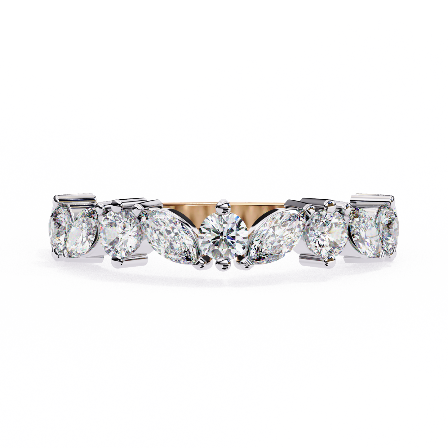 Vega Grace – Marquise & Round Lab Diamond Crossband Ring