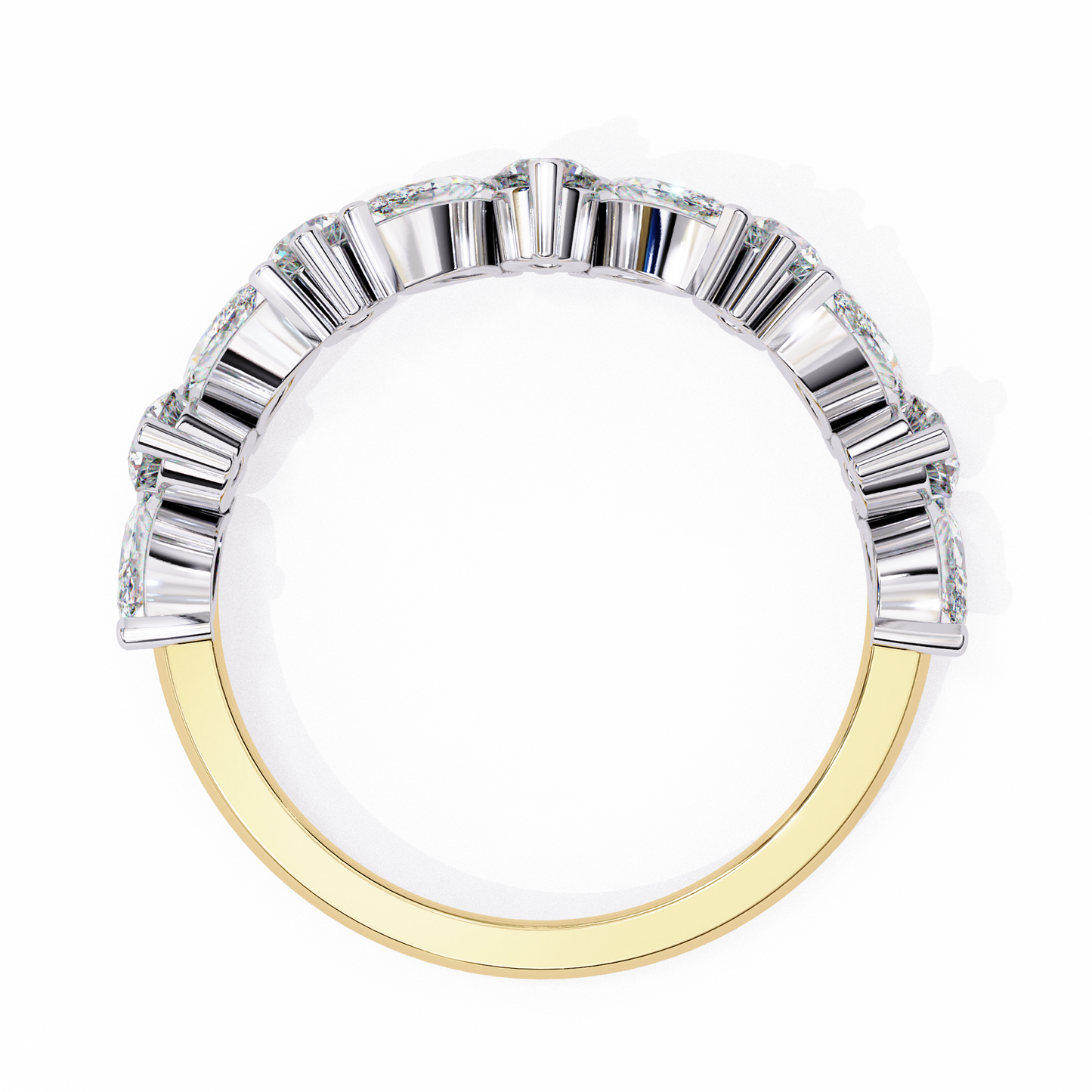 Vega Grace – Marquise & Round Lab Diamond Crossband Ring