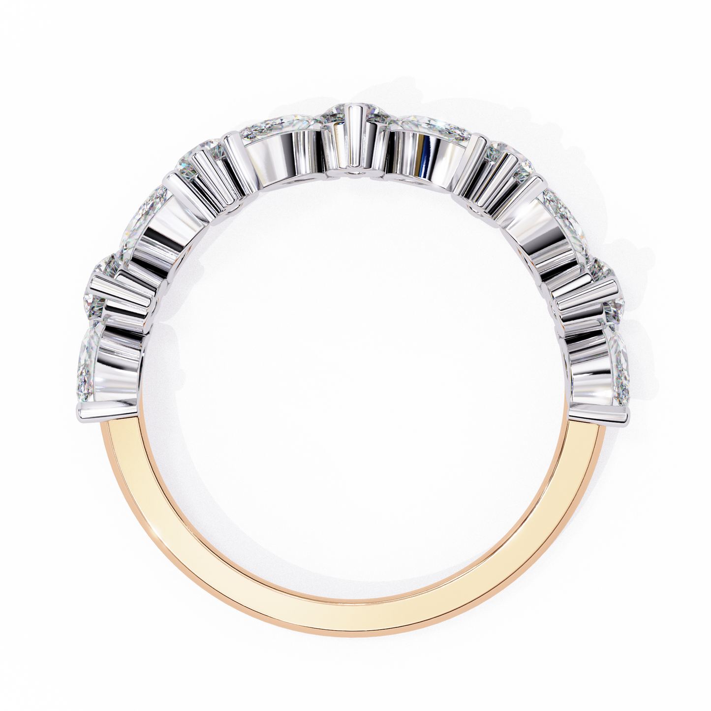 Vega Grace – Marquise & Round Lab Diamond Crossband Ring
