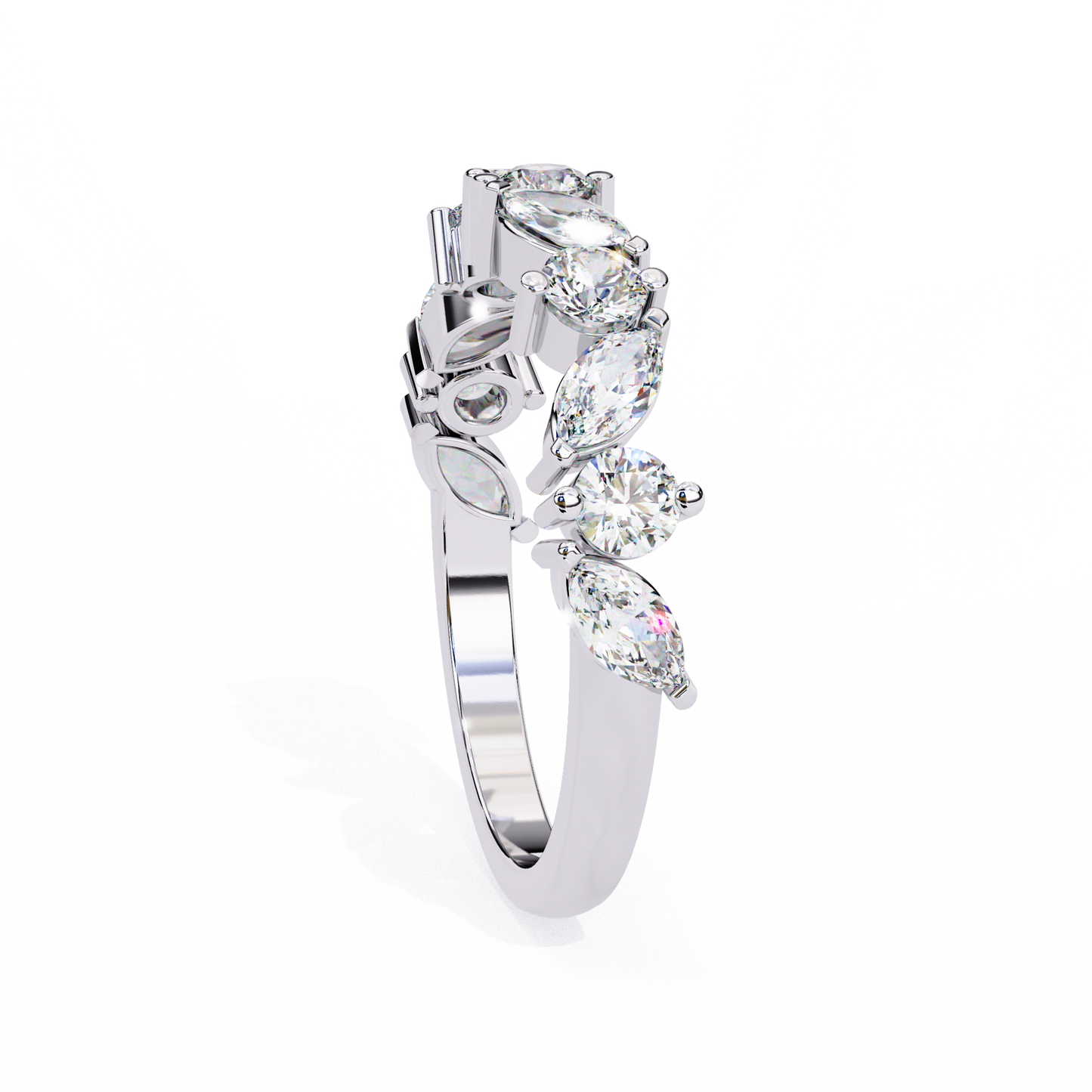 Vega Grace – Marquise & Round Lab Diamond Crossband Ring