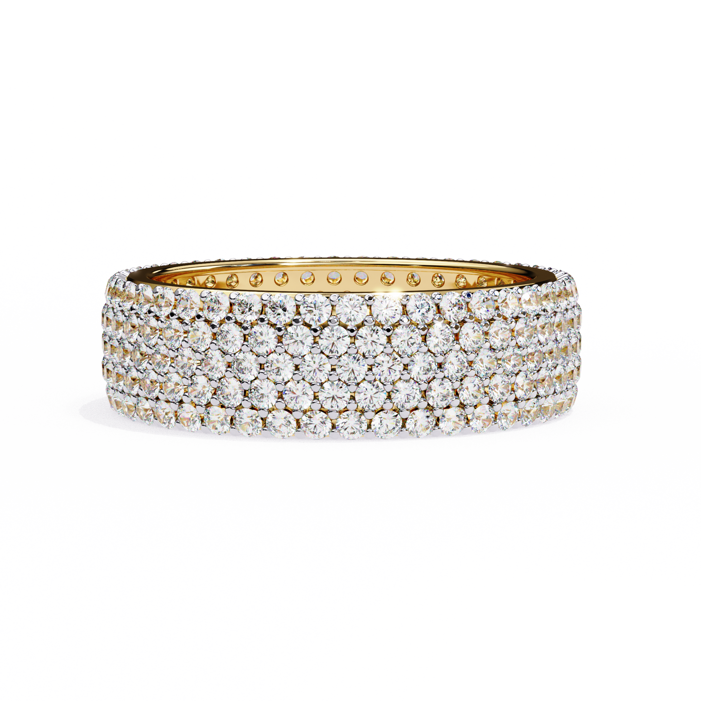 Nova Line – Pavé Lab Diamond Band with Graduated Rounds in 14K Gold