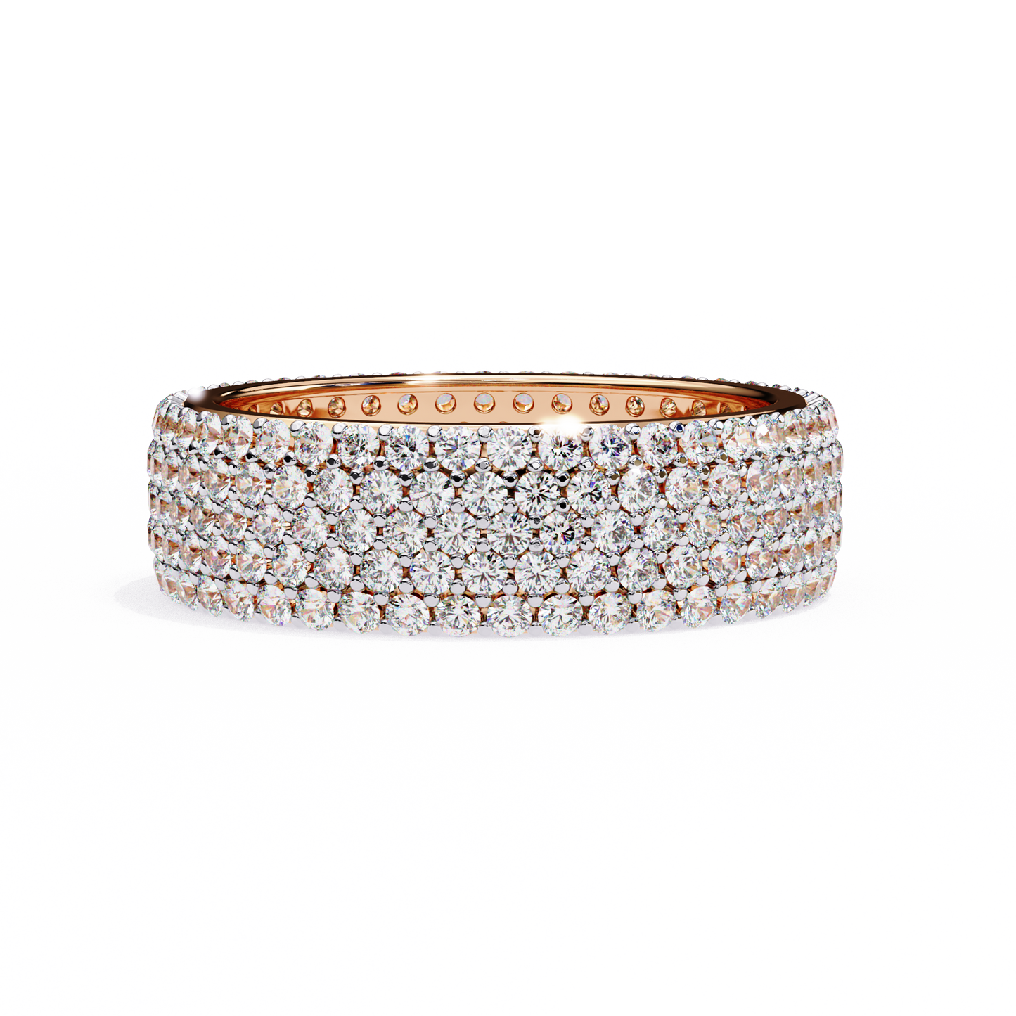 Nova Line – Pavé Lab Diamond Band with Graduated Rounds in 14K Gold