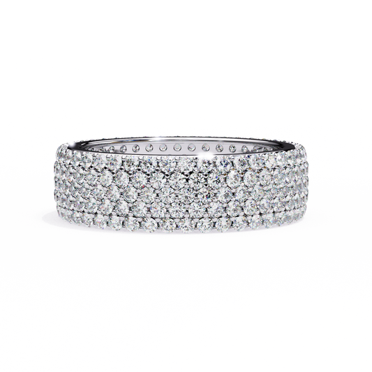 Nova Line – Pavé Diamond Band with Graduated Rounds in 14K Gold