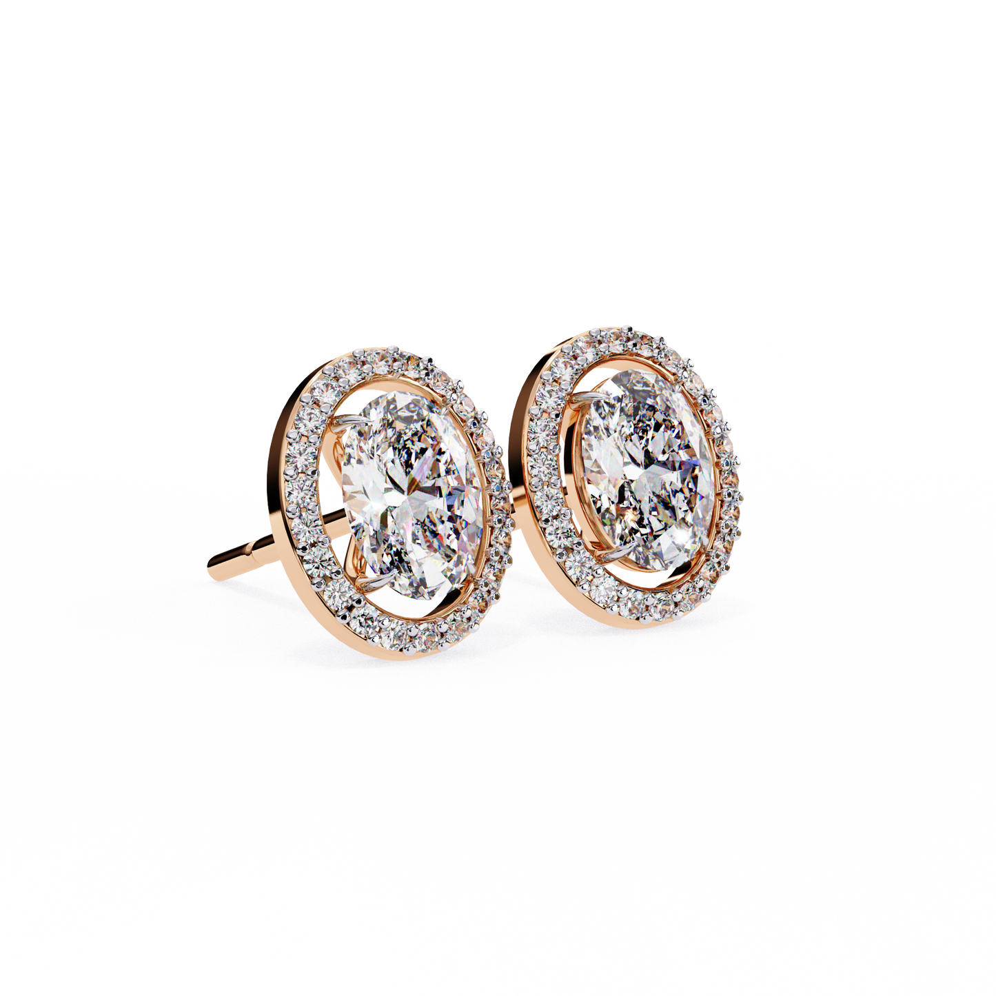 Orbit Bloom – Oval & Round Lab Diamond Cluster Earring