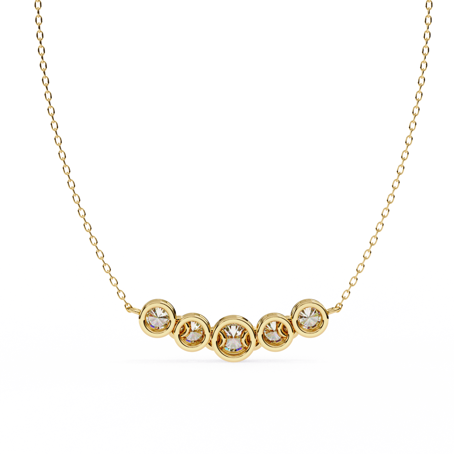 Starlit Bar – Round Lab Diamond Vertical Necklace