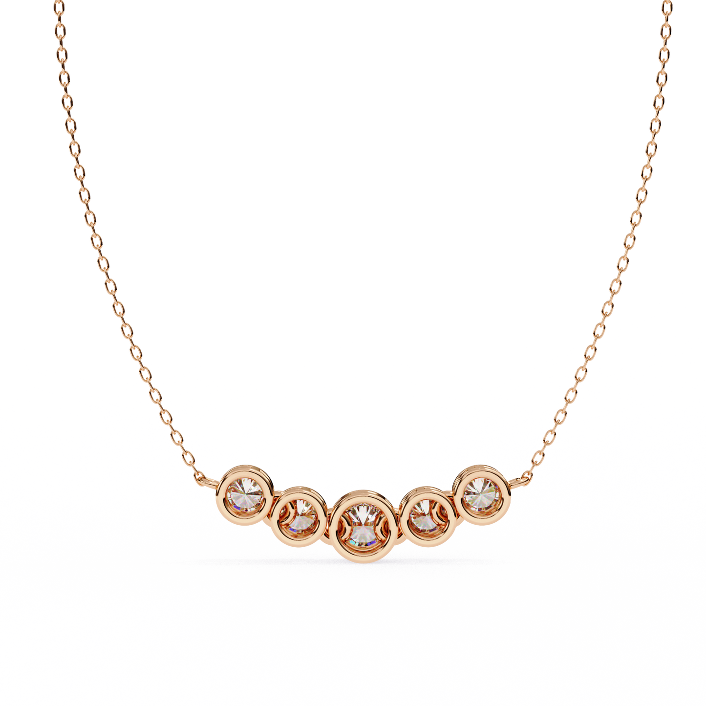 Starlit Bar – Round Lab Diamond Vertical Necklace