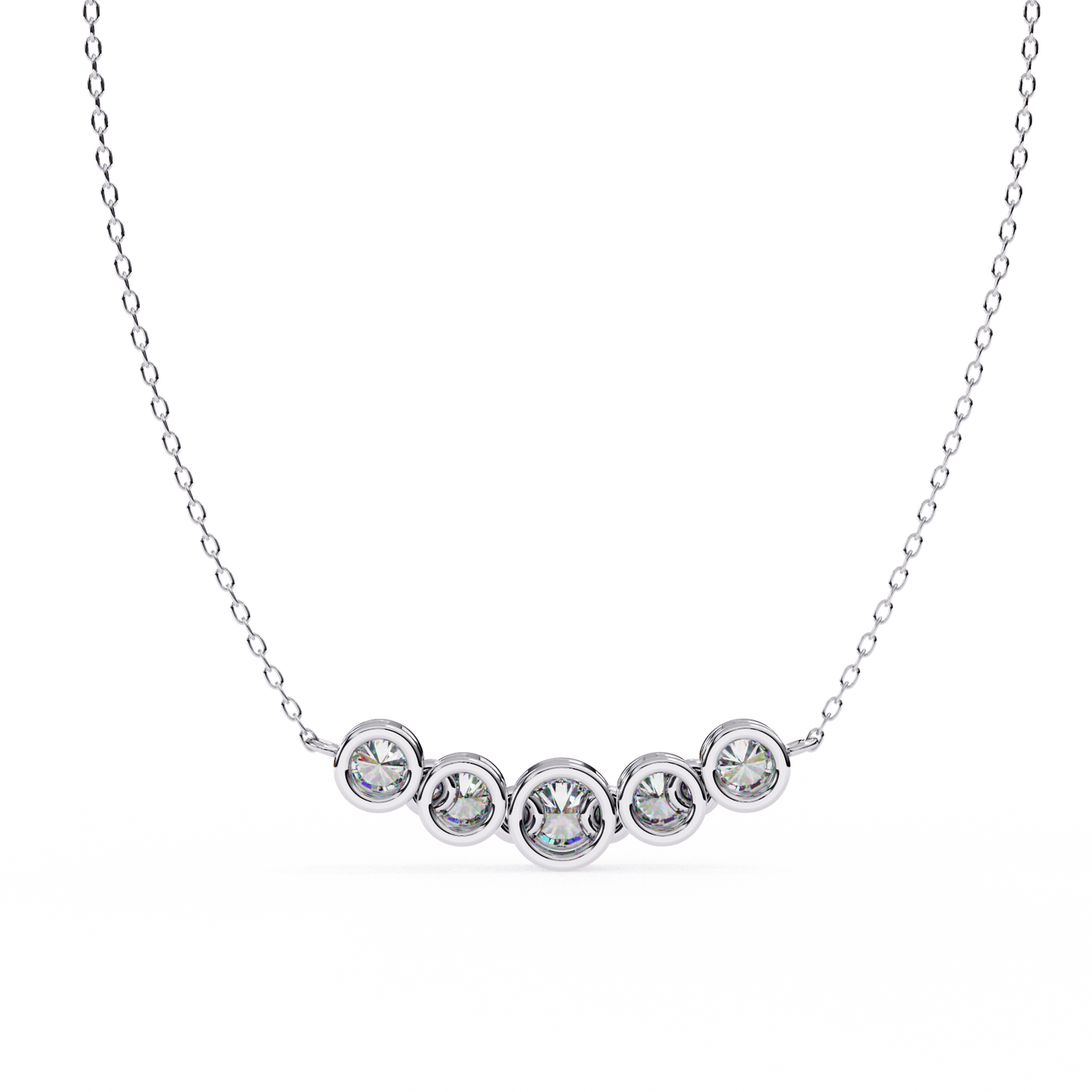 Starlit Bar – Round Lab Diamond Vertical Necklace