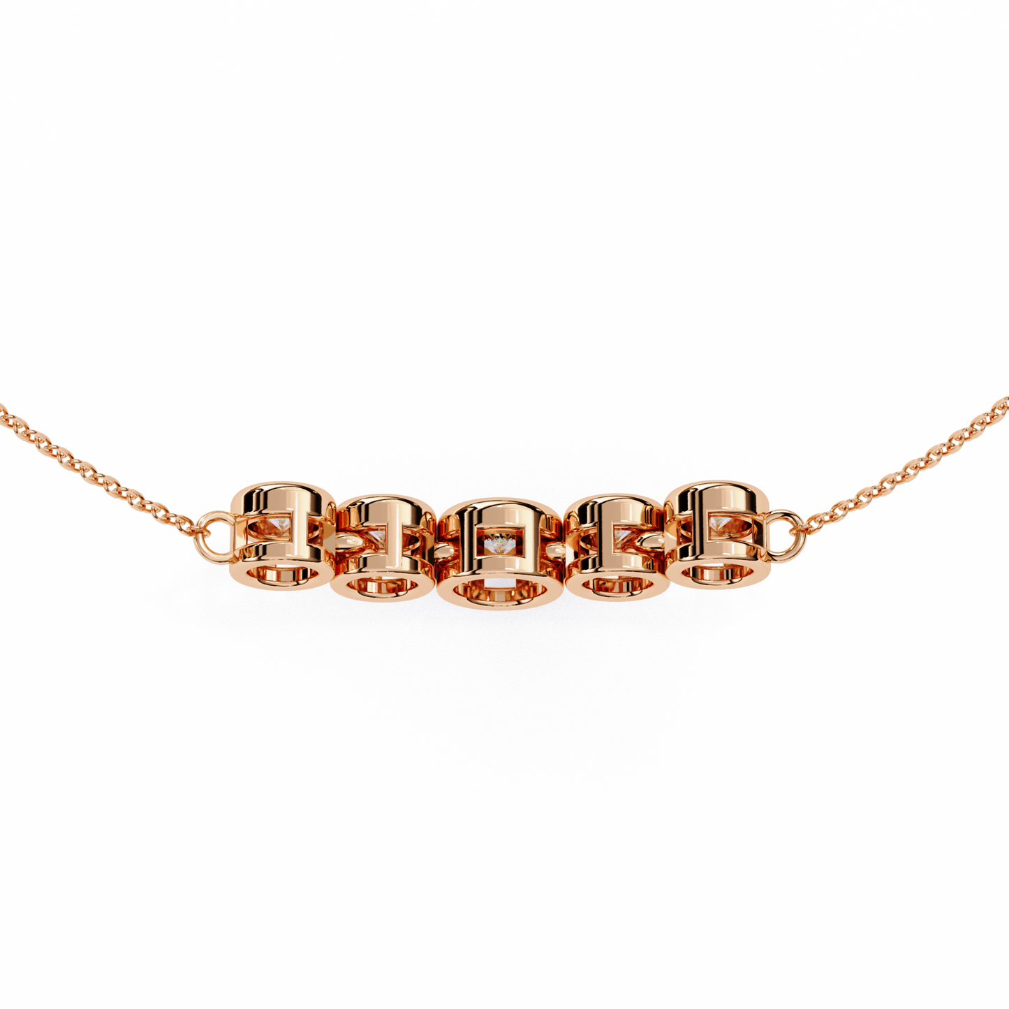 Starlit Bar – Round Lab Diamond Vertical Necklace