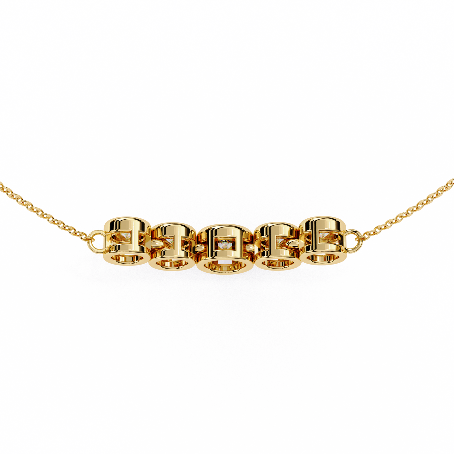 Starlit Bar – Round Lab Diamond Vertical Necklace