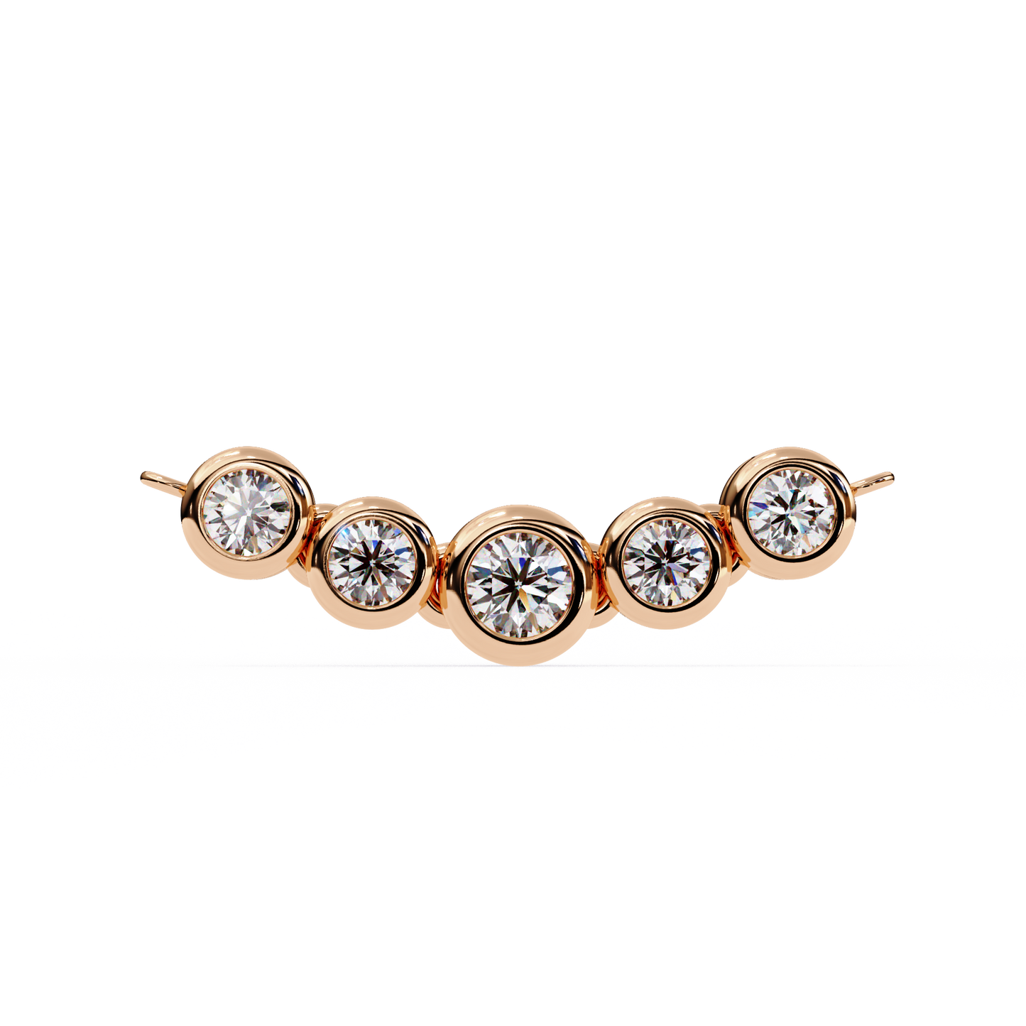 Starlit Bar – Round Diamond Vertical Necklace