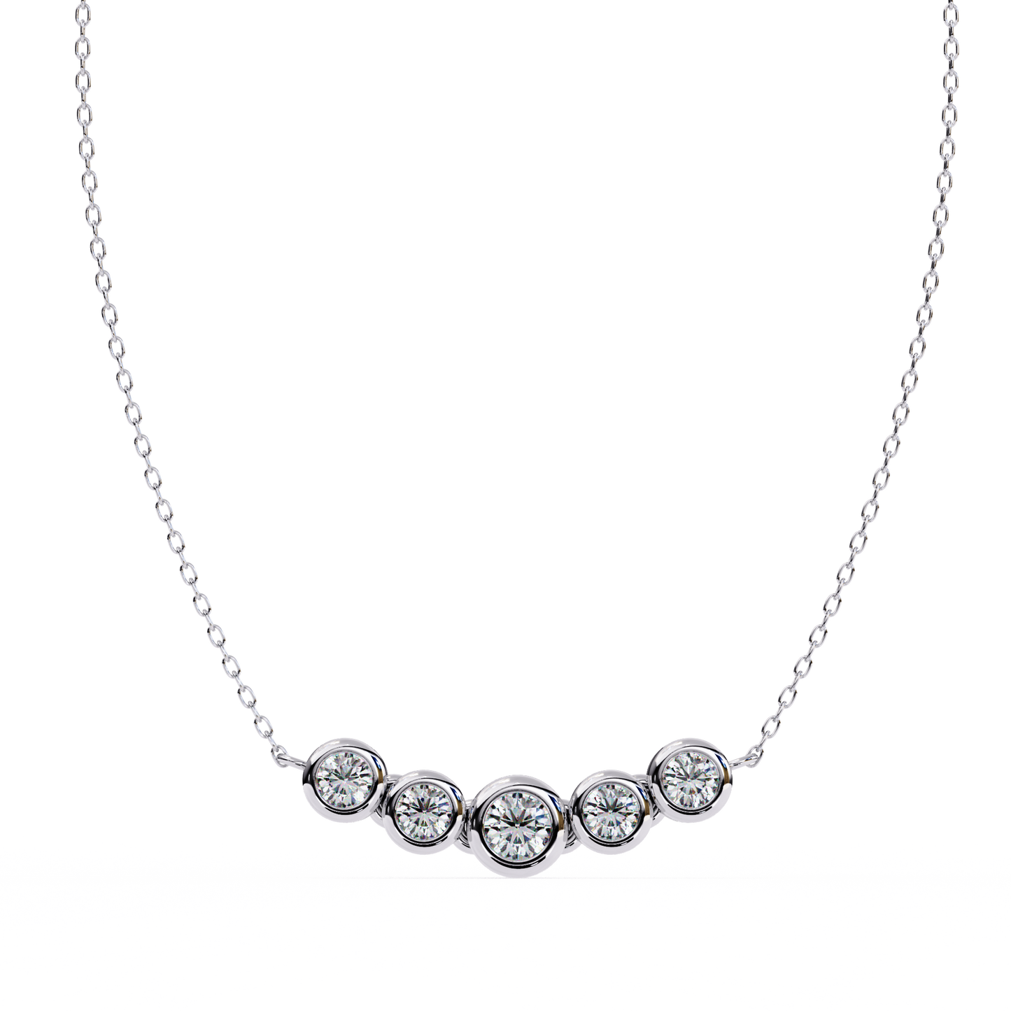 Starlit Bar – Round Lab Diamond Vertical Necklace