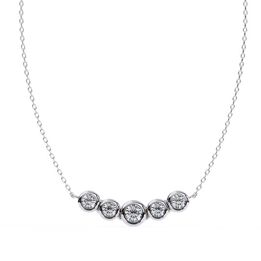 Starlit Bar – Round Diamond Vertical Necklace