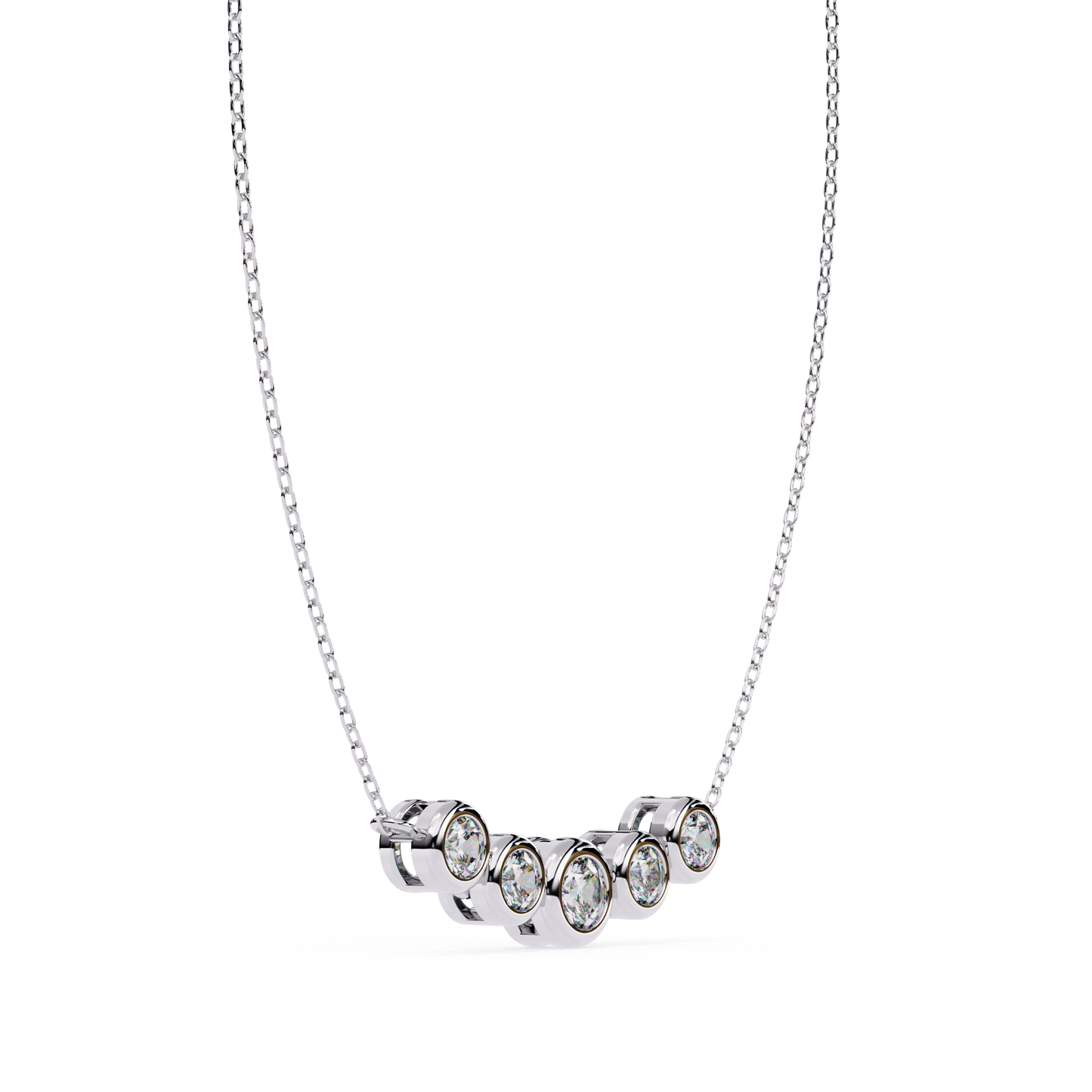 Starlit Bar – Round Lab Diamond Vertical Necklace