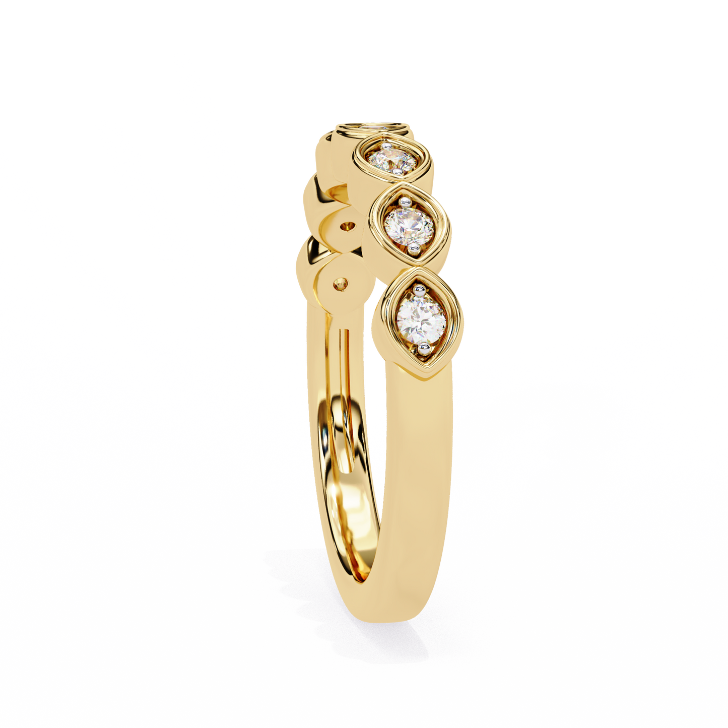Sierra Arc – Round Diamond Petite Curved Band