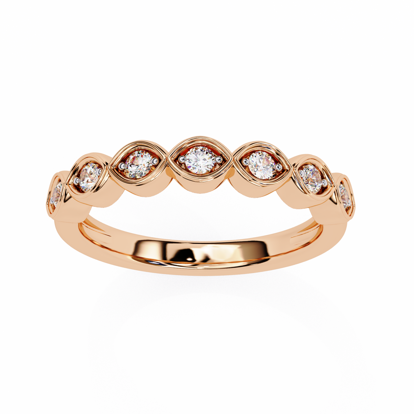 Sierra Arc – Round Diamond Petite Curved Band