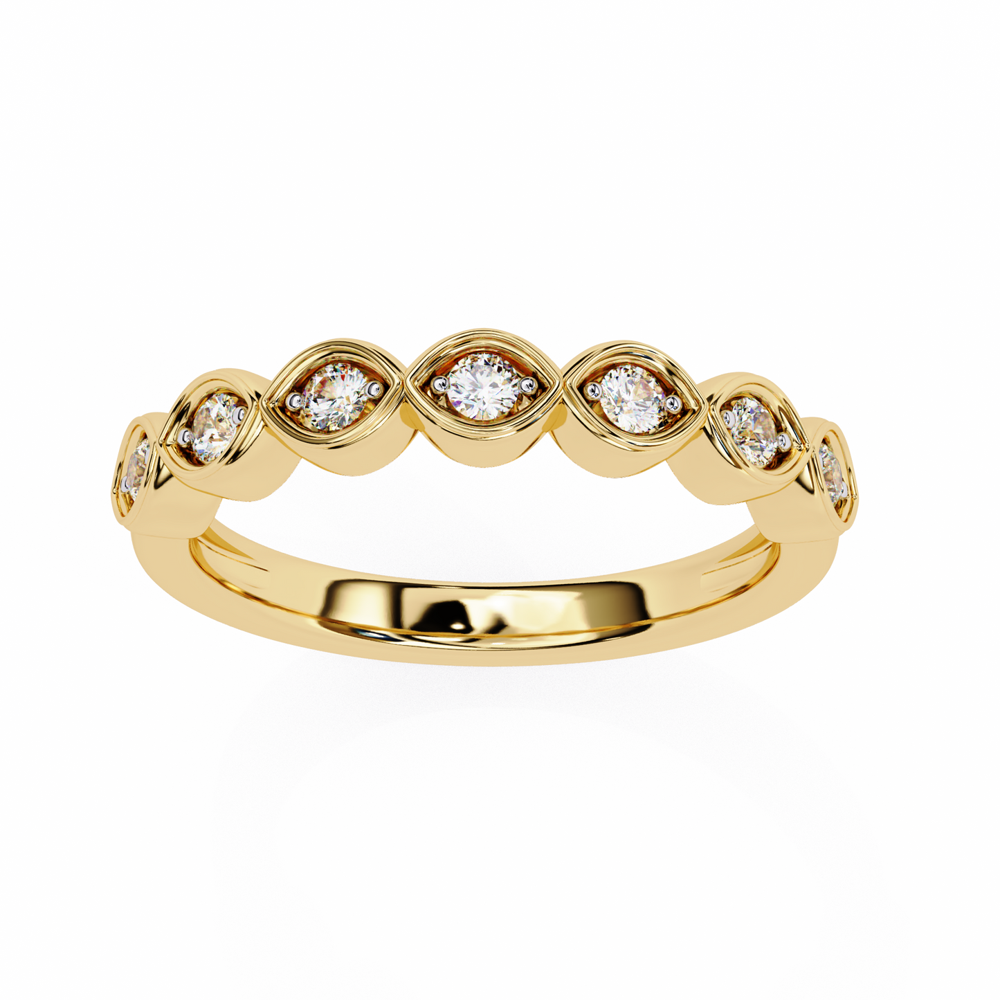 Sierra Arc – Round Diamond Petite Curved Band