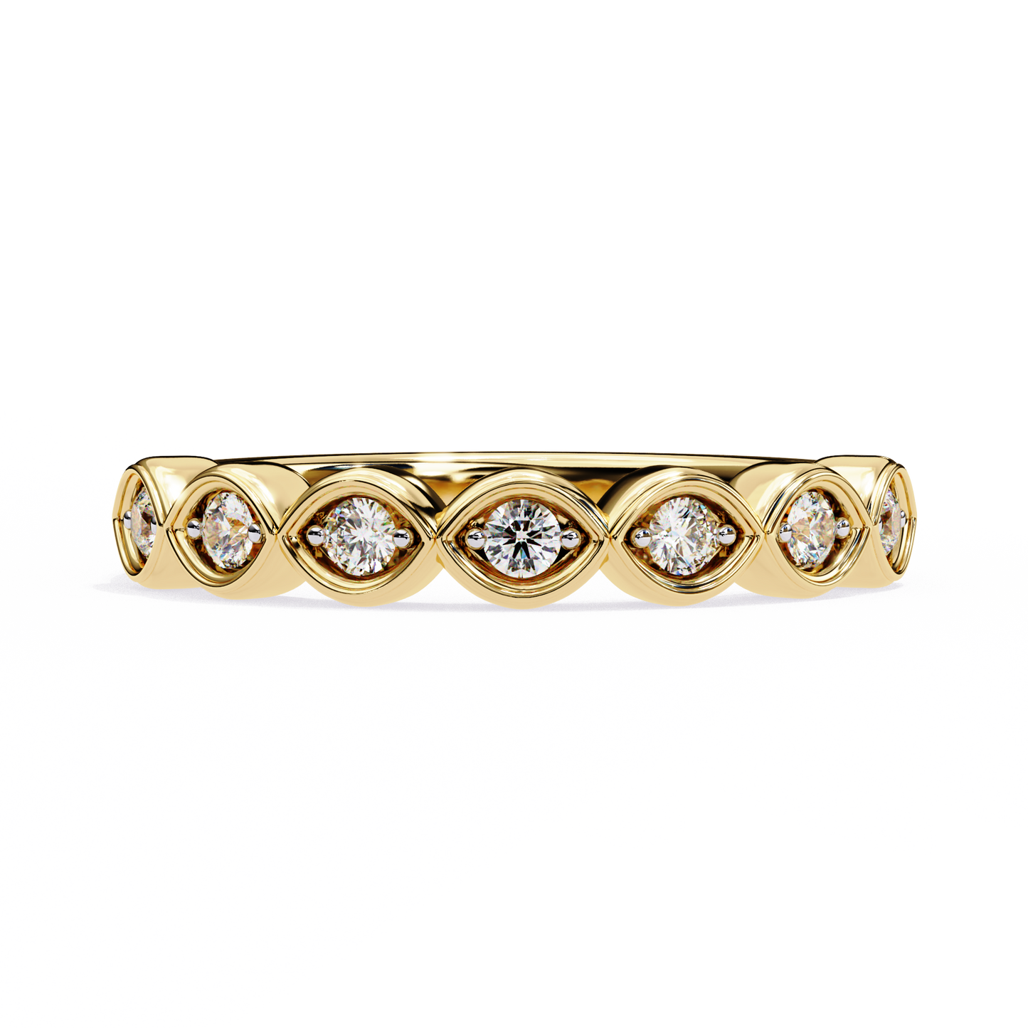 Sierra Arc – Round Diamond Petite Curved Band