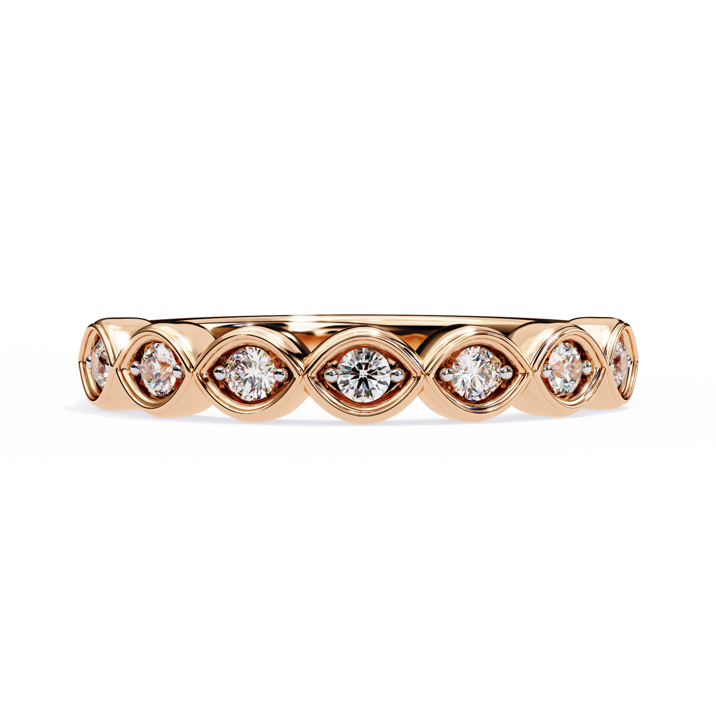 Sierra Arc – Round Diamond Petite Curved Band