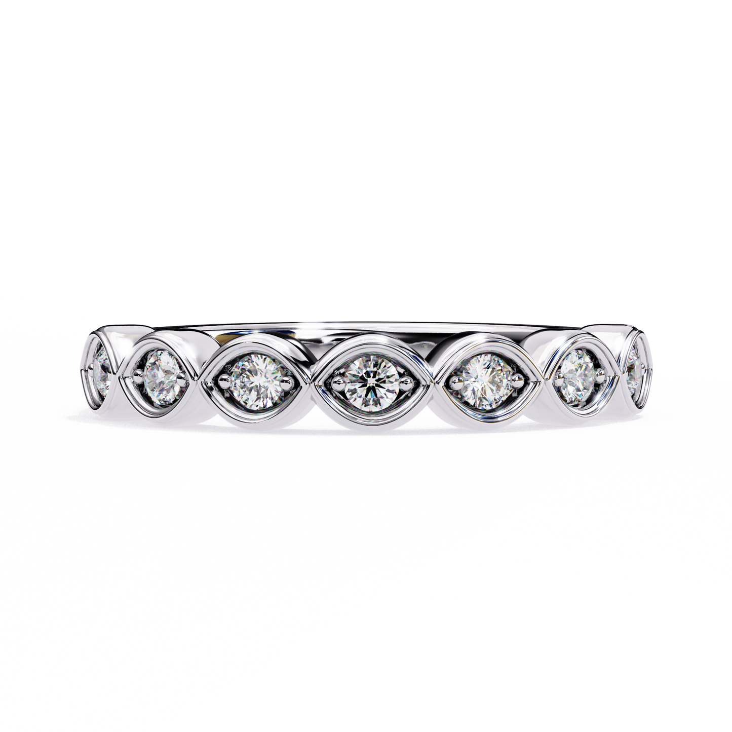 Sierra Arc – Round Diamond Petite Curved Band