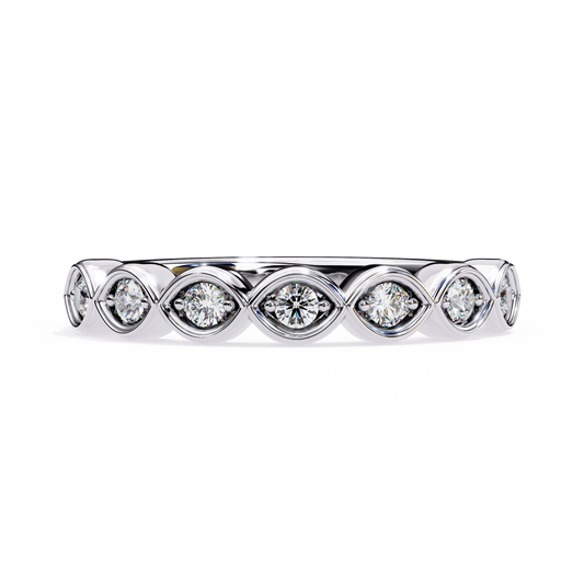Sierra Arc – Round Diamond Petite Curved Band