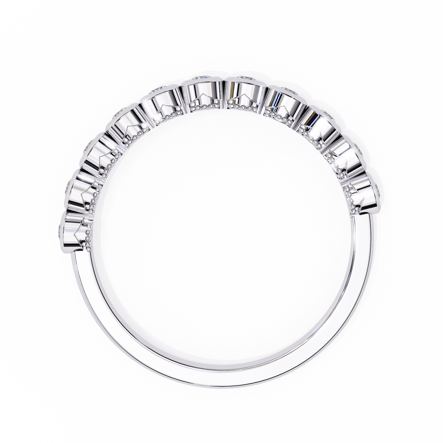 Horizon Gleam – Round Lab Diamond Chevron Band