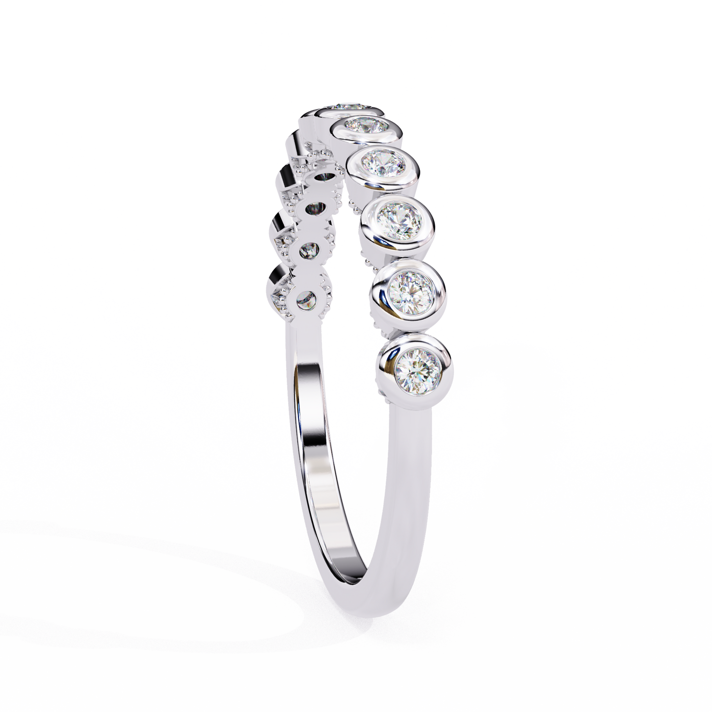 Horizon Gleam – Round Lab Diamond Chevron Band