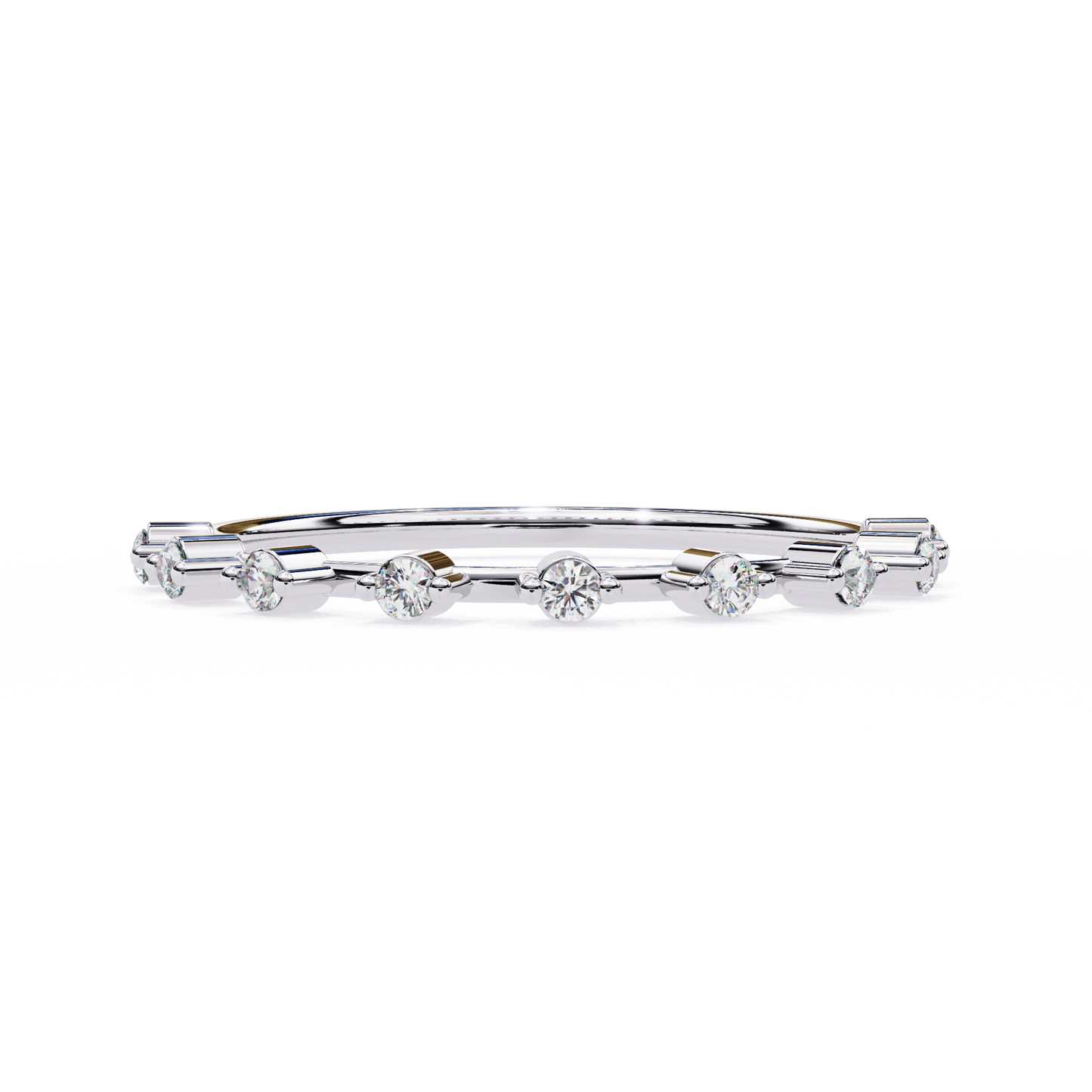 Delicate Drop – Round Lab Diamond Petite Tip Band