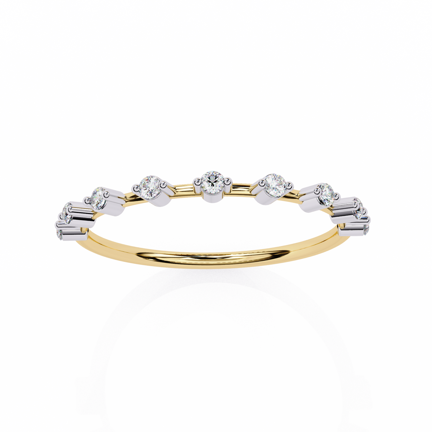 Delicate Drop – Round Lab Diamond Petite Tip Band