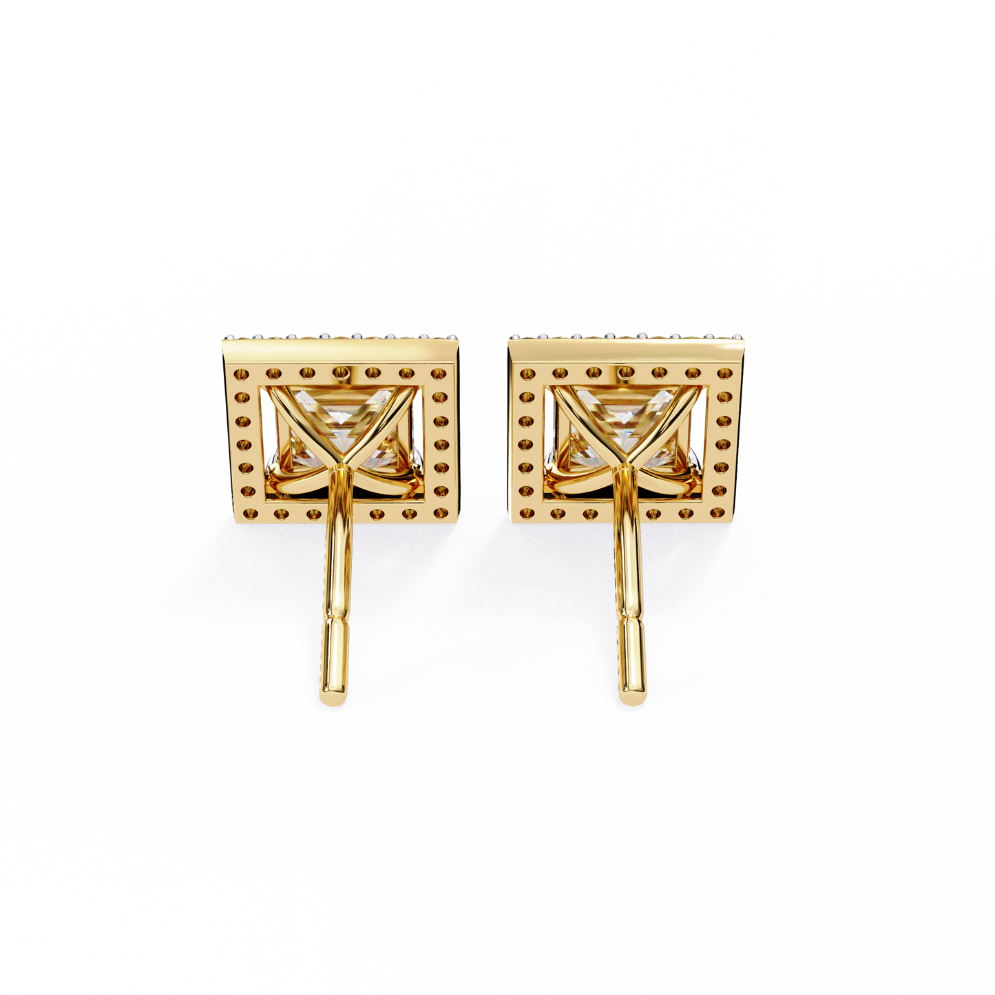 Twilight Twist – Princess & Round Lab Diamond Earrings