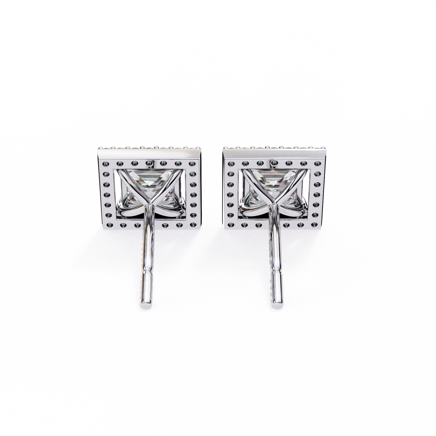 Twilight Twist – Princess & Round Lab Diamond Earrings