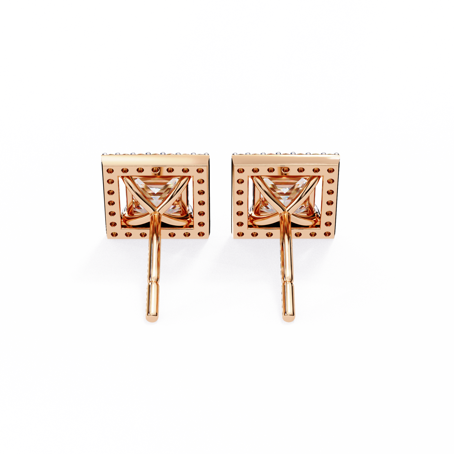 Twilight Twist – Princess & Round Lab Diamond Earrings