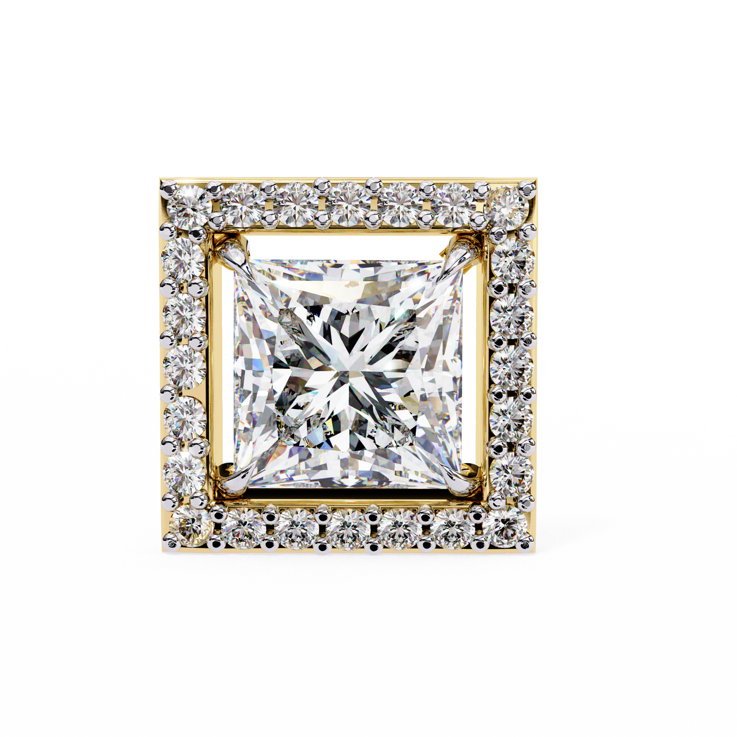 Twilight Twist – Princess & Round Lab Diamond Earrings