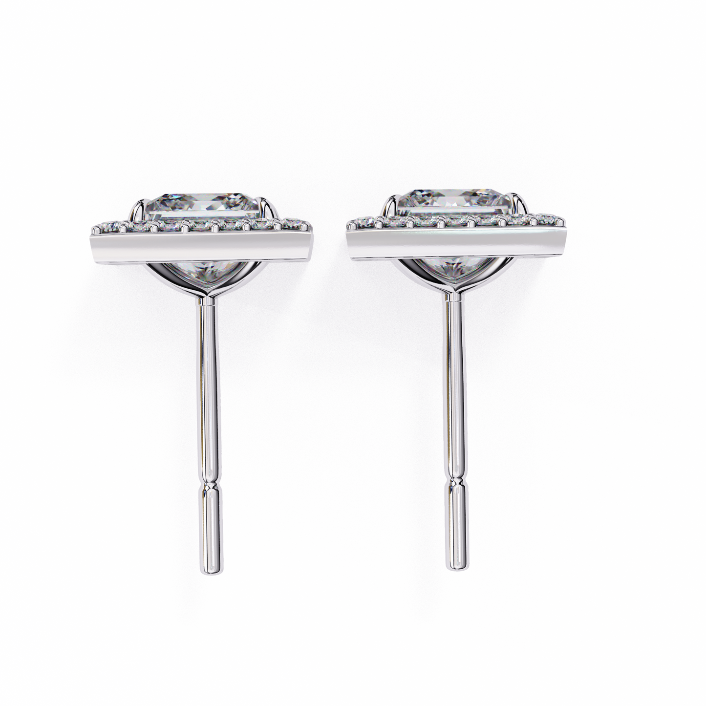 Twilight Twist – Princess & Round Lab Diamond Earrings